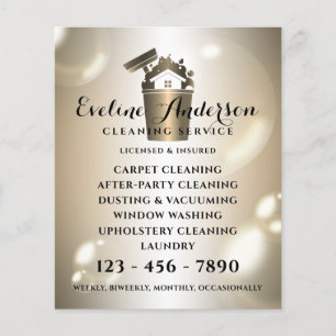 Luxe reiniging logo en bubbels flyer