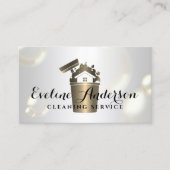 Luxe reiniging logo en bubbels visitekaartje (Voorkant)