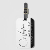 Luxe Reisbagagelabel Aangepaste Info Elegant Ontwe Bagagelabel (Voorkant (verticaal))