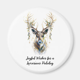Luxe rendier, vrolijke wensen voor een vakantie magneet