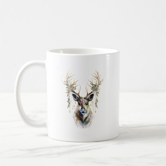 Luxe rendieren, vieren de magie van Kerstmis Koffiemok (Links)