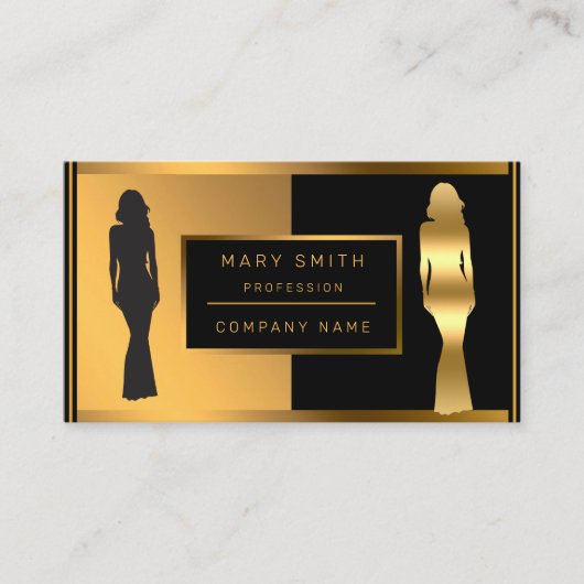 Luxe rendy Mode voegt Jouw tekst voor haar toe Visitekaartje (Voorkant)
