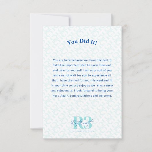 Luxe Retreat Corporate Event gepersonaliseerd Bedankkaart (Voorkant)