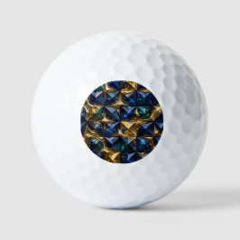 Luxe Robijn Blauwe Goud Marmer Geometrisch Golfballen