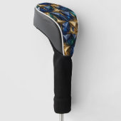 Luxe Robijn Blauwe Goud Marmer Geometrisch Golfheadcover (Schuin)