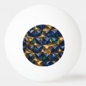 Luxe Robijn Blauwe Goud Marmer Geometrisch Pingpongbal (Voorkant)