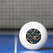 Luxe Robijn Blauwe Goud Marmer Geometrisch Pingpongbal (Net)