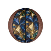 Luxe Robijnblauwe Gouden Marmer Geometrisch Basketbal (Verticaal)