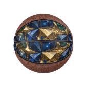 Luxe Robijnblauwe Gouden Marmer Geometrisch Basketbal (Voorkant)