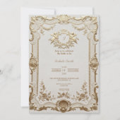 Luxe Rococo Elegante Franse Kant Bruidsdouche Kaart (Voorkant)
