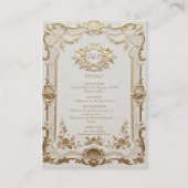 Luxe Rococo Elegante Franse Kant Bruiloft Informatiekaartje (Voorkant)