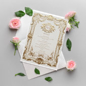 Luxe Rococo Elegante Franse Kant Bruiloft Informatiekaartje