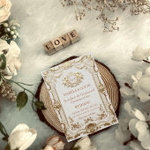 Luxe Rococo Elegante Franse Kant Bruiloft Kaart