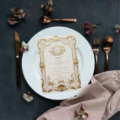 Luxe Rococo Elegante Franse Kant Bruiloft Menu