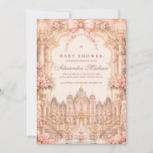Luxe Rococo Prinses Baby Shower Kaart (Voorkant)