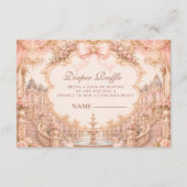 Luxe Rococo Prinses Luier Raffle Informatiekaartje (Voorkant)
