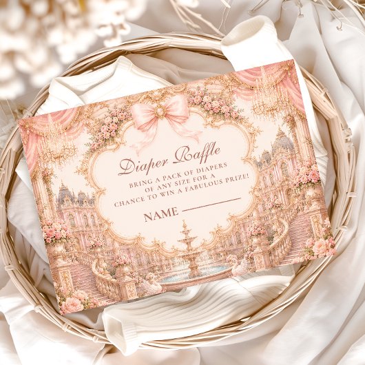 Luxe Rococo Prinses Luier Raffle Informatiekaartje