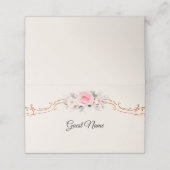 Luxe Rococo Roze Bruiloft Plaatskaartje (Buitenkant ongevouwen)