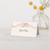 Luxe Rococo Roze Bruiloft Plaatskaartje (Voorkant)