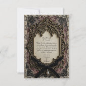 Luxe Rococo Victoriaanse Kant Gotische Bruiloft Bedankkaart (Voorkant)