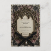 Luxe Rococo Victoriaanse Kant Gotische Bruiloft Informatiekaartje (Voorkant)