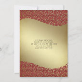 luxe rode damast gouden tiara Quinceañera Kaart (Achterkant)