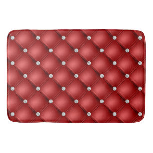 Luxe Rode Diamant Gestoffeerd Patroon Badmat