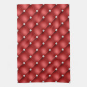 Luxe Rode Diamant Gestoffeerd Patroon Theedoek (Verticaal)