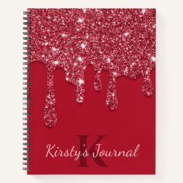 Luxe Rode Druipende Glitter Journaal Notitieboek