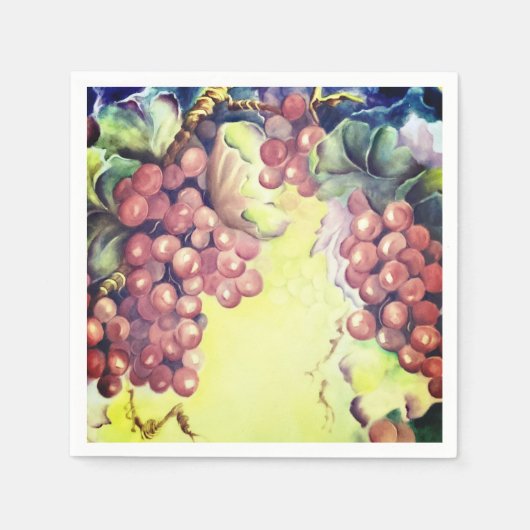 Luxe rode druivenpatroon servet (Voorkant)