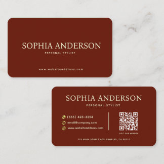 Luxe Rode en Crème QR Code Persoonlijke Stylist Visitekaartje