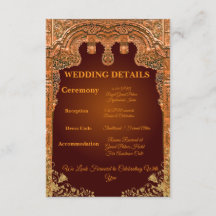 Luxe rode en gouden trouwkaart details