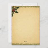 Luxe rode en groene geruite feestelijke gouden acc feestdagenkaart (Achterkant)