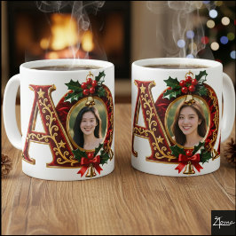 Luxe Rode Fluwelen Gouden Kerstletter A Koffiemok