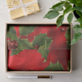 Luxe rode Folie, Groene Holly, rode bessen die P Tissuepapier (Geschenk)