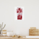 Luxe rode glazen flesje Waterverf parfume Poster (Keuken)
