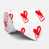 Luxe Rode Hartjes Valentijnsdag Stropdas - Liefde (Opgerold)