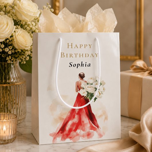 Luxe Rode Jurk Verjaardagscadeautas Medium Cadeauzakje