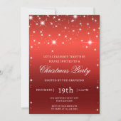 Luxe rode kerst party uitnodiging (Voorkant)