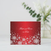 Luxe Rode Kerst Spirit Save datum kaart (Staand voorkant)