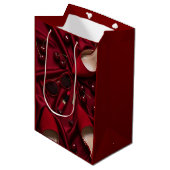 Luxe rode modegiftzak medium cadeauzakje (Voorkant Gekanteld)