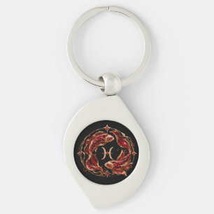 Luxe Rode Pisces Dierenriem Sleutelhanger