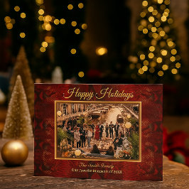 Luxe rode pythonprint lijst foto feestdagenkaart