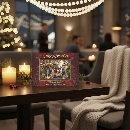 Luxe rode pythonprint lijst foto feestdagenkaart