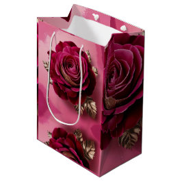 Luxe Rode Rose Gift Bag Medium Cadeauzakje