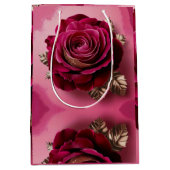 Luxe Rode Rose Gift Bag Medium Cadeauzakje (Voorkant)