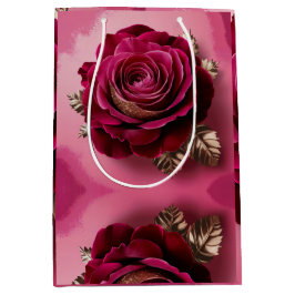 Luxe Rode Rose Gift Bag Medium Cadeauzakje