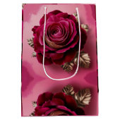 Luxe Rode Rose Gift Bag Medium Cadeauzakje (Achterkant)