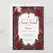 Luxe Rode Rozen Sweet 16 Kaart (Voorkant)