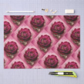 Luxe rode rozenweefsel papier set (Craft)